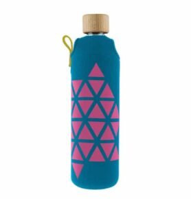 Drink it Skleněná láhev s neoprénovým obalem Polygonka 300ml