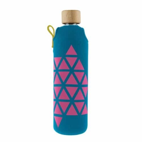 Drink it Skleněná láhev s neoprénovým obalem Polygonka 300ml