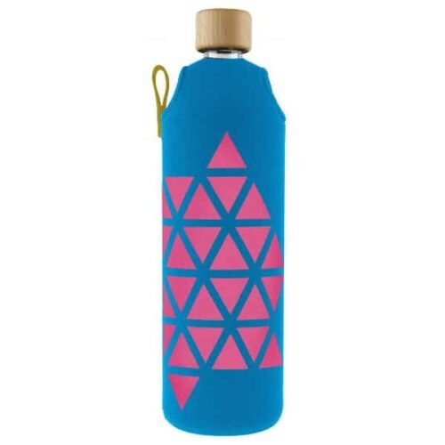 Drink it Skleněná láhev s neoprénovým obalem Polygonka 700ml