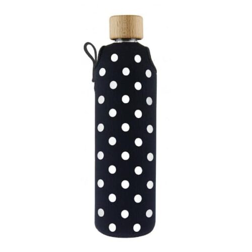 Drink it Skleněná láhev s neoprénovým obalem Puntík 300ml