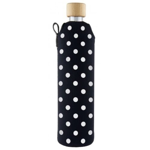 Drink it Skleněná láhev s neoprénovým obalem Puntík 500ml