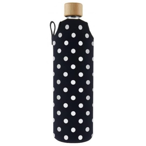 Drink it Skleněná láhev s neoprénovým obalem Puntík 700ml