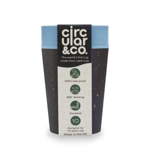 Circular & Co. recyklovaný kelímek na kávu 227 ml černá tyrkysová