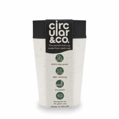 Circular & Co. recyklovaný kelímek na kávu 227 ml krémová černá