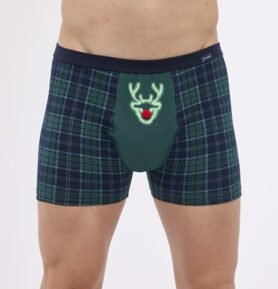 Vánoční boxerky Cornette Red Nose zelená XXL