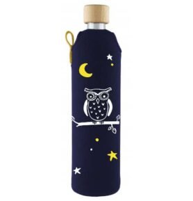 Drink it Skleněná láhev s neoprénovým obalem Sova 500ml