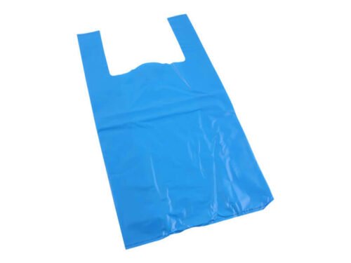 Taška LDPE 30+7*40 cm s uchem, MODRÁ, extra silná