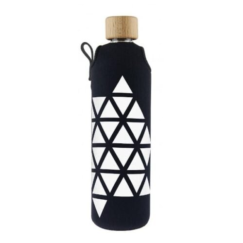 Drink it Skleněná láhev s neoprénovým obalem Triangl 300ml