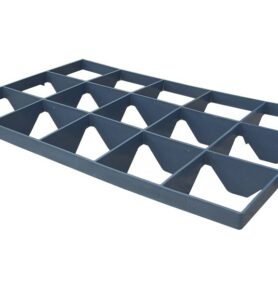 Vkladová příčka pro sklenice do přepravky, 15 otvorů 11,4 x 10,5 cm horní