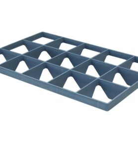 Vkladová příčka pro sklenice do přepravky, 15 otvorů 11,4 x 10,5 cm spodní