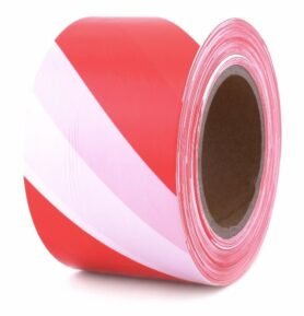 TAVOBAL Červeno-bílá vytyčovací bezpečnostní páska 80 mm*200 m