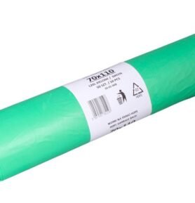 Odpadkové pytle HDPE 120 l, 70*110 cm, zelené, role 50 ks
