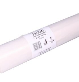 Odpadkové pytle HDPE 120 l, 70*110 cm, transparentní, role 50 ks