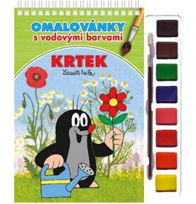 Krtek omalovánky s vodovými barvami a štětcem
