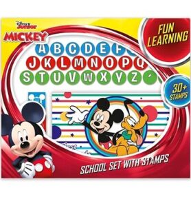 Školní set s razítky Mickey a závodníci