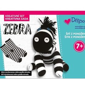 Zebra kreativní set: Šití/Šitie z ponožky