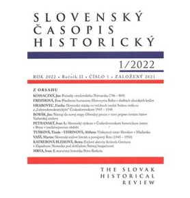 Slovenský časopis historický 1/2022
