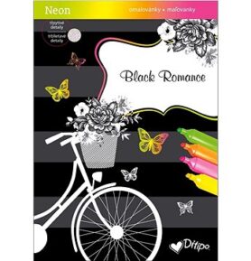 Black Romance Neon: omalovánky, třpytivé detaily