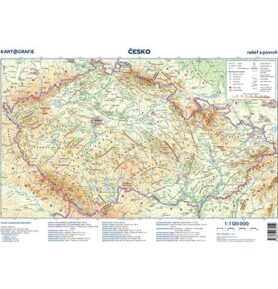 Česko Příruční mapa: reliéf a povrch/administrativní mapa