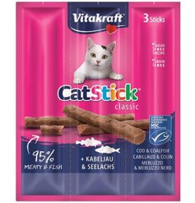 Vitakraft Cat Stick pochoutka treska/treska tmavá, 3 × 6 g