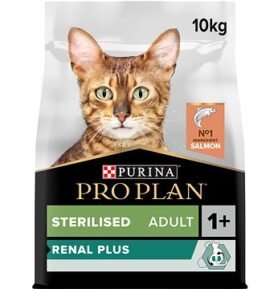 Pro Plan Cat Sterilised Renal Plus granule pro kastrované kočky s lososem 10 kg