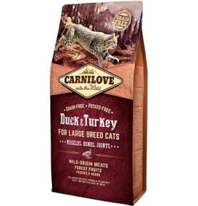 Carnilove Granule s kachnou a krůtou pro velká plemena koček 6 kg