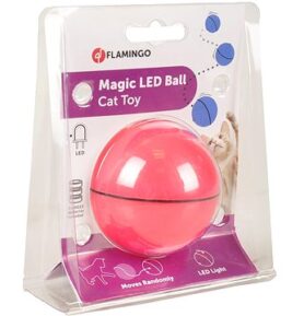Flamingo Interaktivní hračka míček s LED růžový průměr 6cm