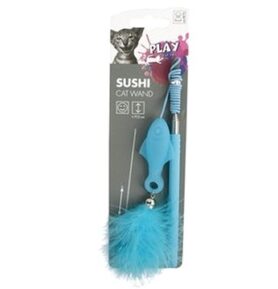 M-Pets Sushi Teleskopická udice s pírky 43 cm