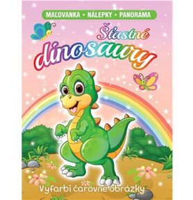 Šťastné dinosaury: maľovanka - nálepky - panoráma
