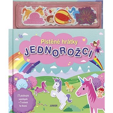 Plstěné hrátky Jednorožci: + 28 plstěných samolepek a 5 scén ke hraní