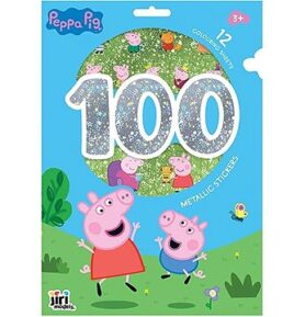 100 metalických samolepek s omalovánkovými listy Prasátko Peppa