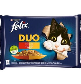 Felix Fantastic DUO kuře a ledvinky, hovězí a drůbeží, krůta a játra, jehněčí a telecí 4 x 85 g