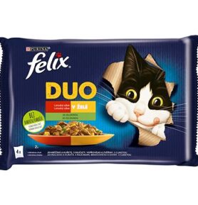 Felix Fantastic DUO jehněčí a kuře s rajčaty, vepřové a zvěřina s cuketou 4 x 85 g