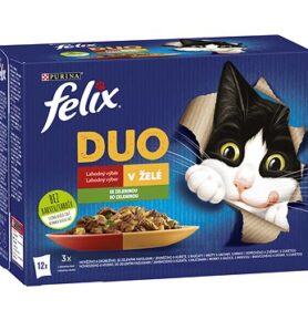 FELIX FANTASTIC Duo multipack lahodný výběr se zeleninou v želé 12 × 85 g