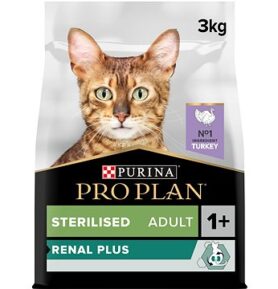 Pro Plan Cat Sterilised Renal Plus granule pro kastrované kočky s krůtou 3 kg