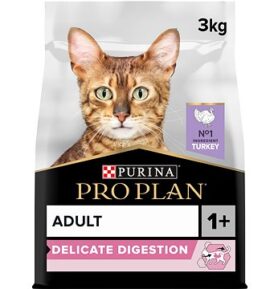 Pro Plan Cat Delicate Digestion granule pro dospělé kočky s krůtou 3 kg