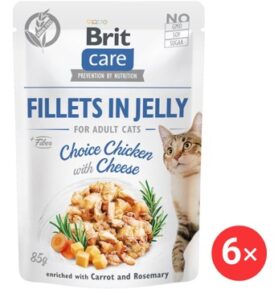 Brit Care Cat Fillets in Jelly Choice Chicken with Cheese 6 × 85 g
