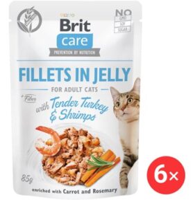 Brit Care Cat Fillets in Jelly with Tender Turkey & Shrimps 6 × 85 g