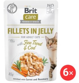 Brit Care Cat Fillets in Jelly with Fine Trout & Cod  6 × 85 g