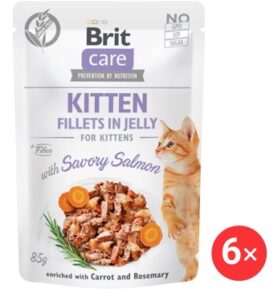 Brit Care Cat Kitten Fillets in Jelly with Savory Salmon 6 × 85 g