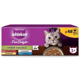 Whiskas Pure Delight kapsičky Výběr kousků v želé pro dospělé kočky 48 × 85 g