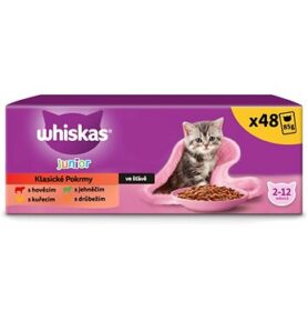 Whiskas kapsičky Klasický výběr ve šťávě pro koťata 48 × 85 g