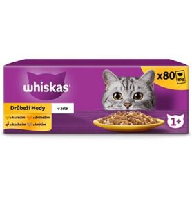 Whiskas kapsičky drůbeží výběr v želé pro dospělé kočky 80 × 85 g