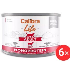 Calibra Cat Life konzerva pro dospělé kočky s hovězím 6 × 200 g
