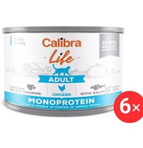 Calibra Cat Life konzerva pro dospělé kočky s kuřecím 6 × 200 g