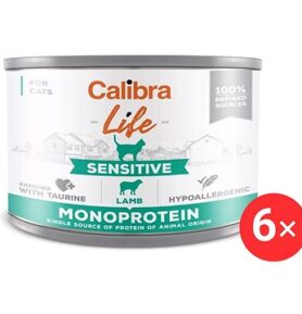 Calibra Cat Life konzerva pro kočky s citlivým zažíváním s jehněčím 6 × 200 g