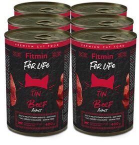 Fitmin For Life Hovězí konzerva pro dospělé kočky 6 × 400 g