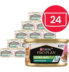 Pro Plan Cat Sterilised Maintenance konzerva s tuňákem a lososem 24 × 85 g