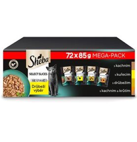 Sheba kapsičky drůbeží výběr ve šťávě pro dospělé kočky 72 × 85 g