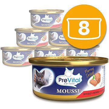 PreVital konzerva pro kočky hovězí 8 × 85 g
